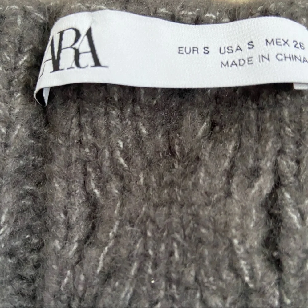 Ara Charcoal V-Neck Cable Knit Sweater Vest - Picture 2 of 2